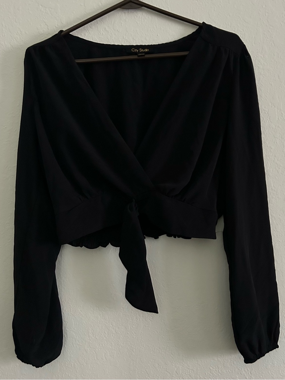 Long Sleeve Cropped Blouse